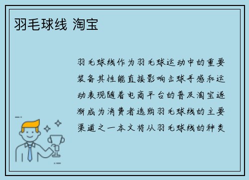 羽毛球线 淘宝